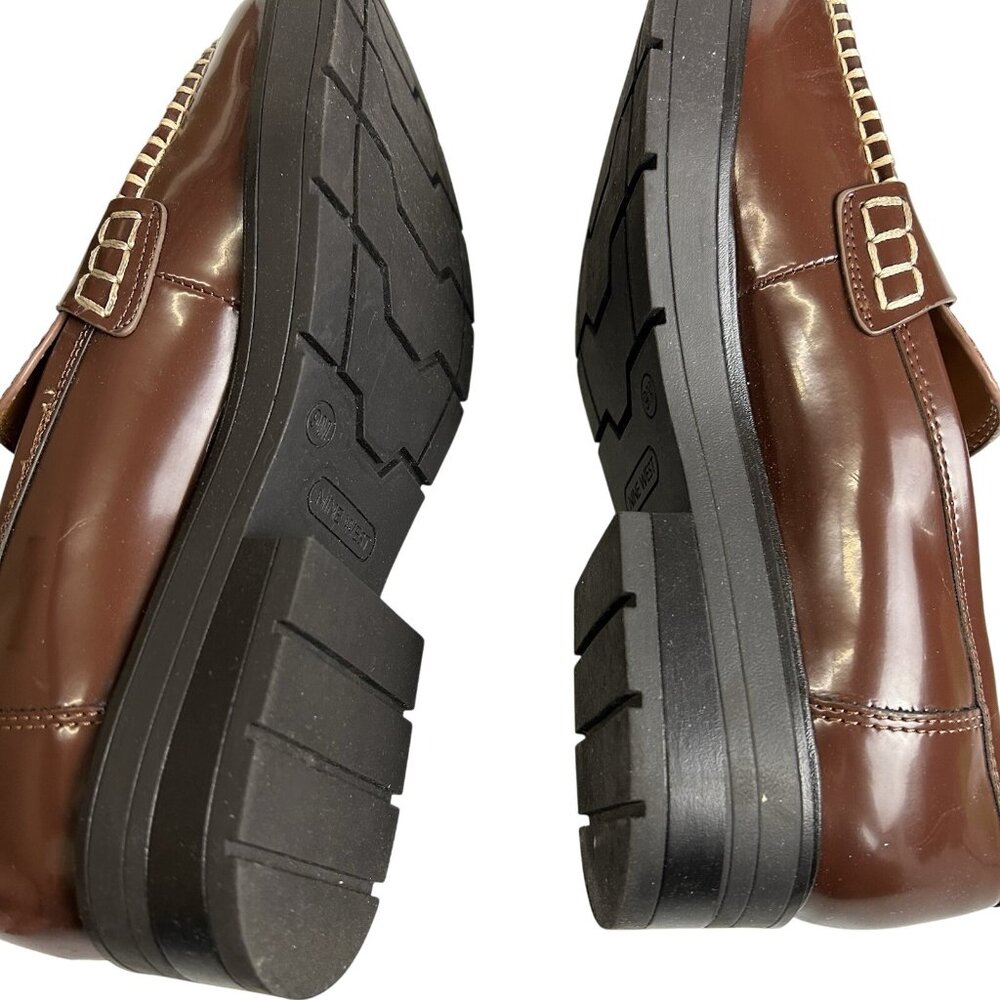 Nine West Women's 9M Kipla3 Casual Loafer Medium Brown 210 Stylish Round Toe NEW - Picture 11 of 16